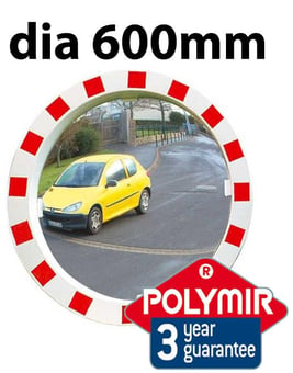 picture of ROUND TRAFFIC MIRROR - Polymir - Dia 600mm - To View 2 Directions - 3 Year Guarantee - [VL-546]