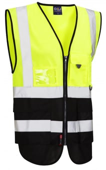 picture of Lynton - Hi-Vis Yellow/Black Superior Waistcoat - LE-W11-Y/BK