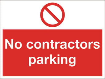 Picture of No Contractors Parking Sign - 600 x 450Hmm - Rigid Plastic [AS-PR153-RP]