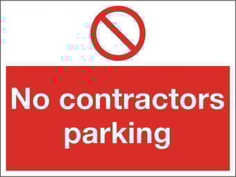 picture of No Contractors Parking Sign - 600 x 450Hmm - Rigid Plastic [AS-PR153-RP]