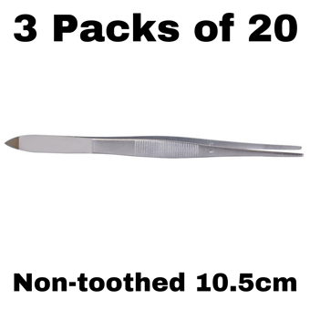 picture of Single Use - Iris Dissecting Forceps - 10.5cm - Non-Toothed - Sterile - 3 Packs of 20 - [ML-D8664-PACK]