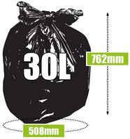 picture of Ecobag Heavy Duty Rubble Sacks - 30L - 20 Roll - Black - 508x762mm - [CP-SI18049]