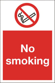 picture of No Smoking Sign LARGE - 400 x 600Hmm - Rigid Plastic - [AS-PR11-RP]