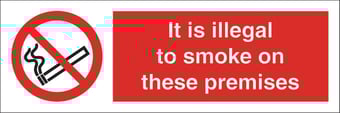 Picture of Illegal to Smoke on Premises Sign LARGE - 600 X 200Hmm - Rigid Plastic - [AS-PR305-RP]