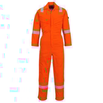 Picture of Portwest - Orange Flame Resistant Lightweight Anti-Static Coverall - Regular Leg - PW-FR28ORR