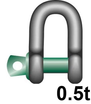 picture of Green Pin Standard Dee Shackle with Screw Collar Pin - 0.5t W.L.L - EN 13889 - [GT-GPSCD.5]