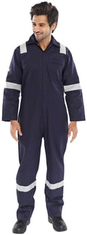 picture of Beeswift Flame Retardant Coverall - Navy Blue - Regular Leg - Nordic Design - BE-CFRBSNDN-NAVY