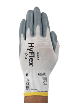 Picture of Ansell Hyflex 11-800 Nitrile Foam Coated White Industrial Gloves - Size 8 - Pair - Pack of 12 - AN-11-800-8X12 - (AMZPK)