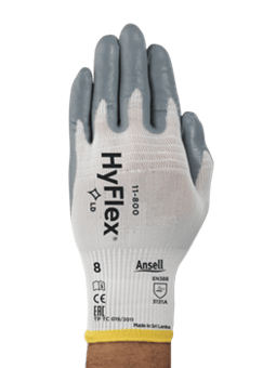 Picture of Ansell Hyflex 11-800 Nitrile Foam Coated White Industrial Gloves - Size 8 - Pair - Pack of 12 - AN-11-800-8X12 - (AMZPK)