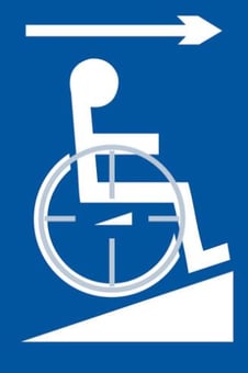 Picture of Spectrum Disabled Ramp Arrow Right - Taktyle 150 x 225mm - SCXO-CI-TK0015WHBL