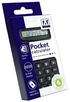 Picture of A* Stationery Pocket Calculator - Black - [PD-CAL/9]
