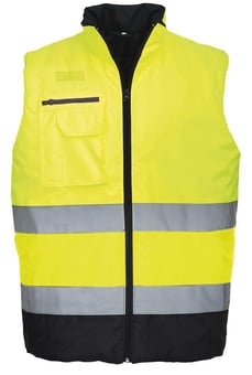 Picture of Portwest - Yellow/Navy Hi-Vis Two Tone Bodywarmer - PW-S267YNR