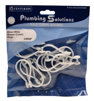 Picture of Shower Curtain Rings - White Plastic - 40mm - 5 x Packs of 12 (60pcs) -  CTRN-CI-CW66P