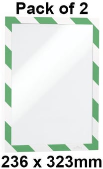 picture of Durable - Self-adhesive Infoframe DURAFRAME® SECURITY Green/White A4 - 236 x 323mm - Pack of 2 - [DL-4944131]