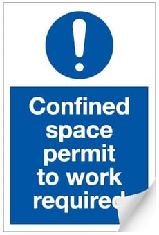 Picture of Confined Space Permit Required Sign - 200 x 300Hmm - Self Adhesive Vinyl - [AS-MA128-SAV]