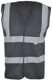 Picture of Black Coloured Hi Vis Vest -  Polyester Tricot Knitted - BI-92 - (DISC-W)