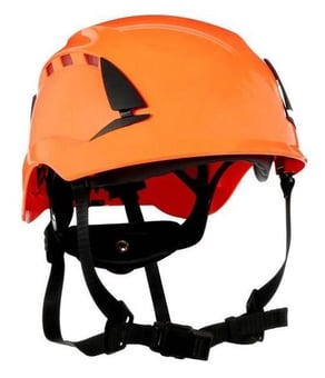 picture of 3M - X5000 Series SecureFit Orange Safety Helmet - Vented - 6-Point Ratchet - 4 Point Chin Strap - [3M-X5007VE-CE]