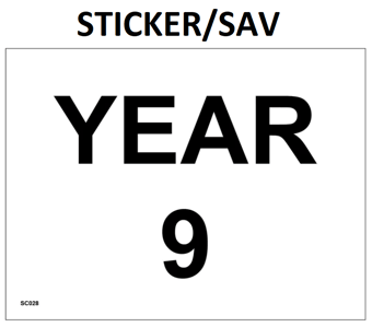 picture of SC028 Year 9 Plaque Wall Door Corridor Sign Sticker/Sav - PWD-SC028-SAV - (LP)