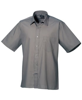 picture of Premier PR202 Short Sleeve Poplin Shirt - Dark Grey - RLW-PR202DGRE