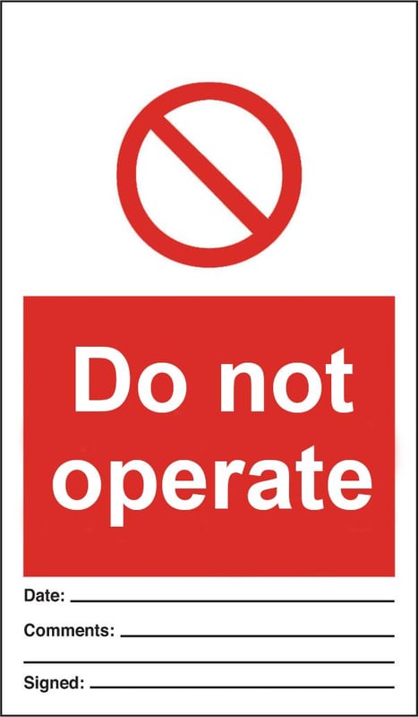 picture of Tye Tags - Do Not Operate - 80 X 150Hmm (Pack of Ten) - Rigid Plastic - [AS-PR148-RP]