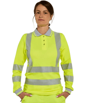 picture of Pulsar Life Ladies Long Sleeve Polo Shirt Yellow - PR-LFE975-NB-YEL