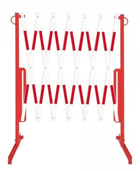 picture of TRAFFIC-LINE Extendable Trellis Barrier - FLEXI-BARRIER - Expands To 3,600mm - Red/White - [MV-340.11.363]