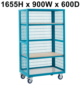 picture of QMP Boxwell Trolley Without Doors - Light Blue - Plywood - 1655H x 900W x 600D - [QM-XW169060PUXX] - (LP)