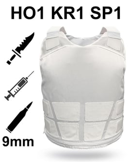 picture of Ultra Covert Home Office Body Armour - HO1 KR1 SP1 - Handgun, Stab and Spike Protection - White - VE-UC102-HO1KR1SP1-WH