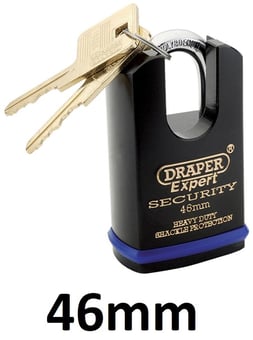 picture of Draper - Heavy Duty Padlock and 2 Keys with Shrouded Shackle - 46mm - [DO-64196]