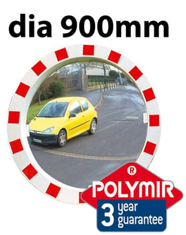 picture of ROUND TRAFFIC MIRROR - Polymir - Dia 900mm - To View 2 Directions - 3 Year Guarantee - [VL-549]