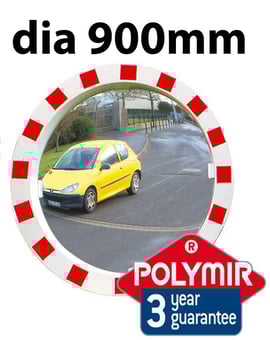 Picture of ROUND TRAFFIC MIRROR - Polymir - Dia 900mm - To View 2 Directions - 3 Year Guarantee - [VL-549]