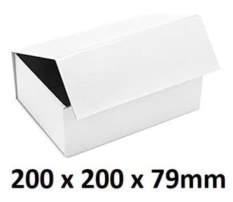 picture of Branded With Your Logo - Luxury Magnetic Gift Boxes - White Colour - 200 x 200 x 79mm - [IH-RJ-MGB200WHITE] - (HP)