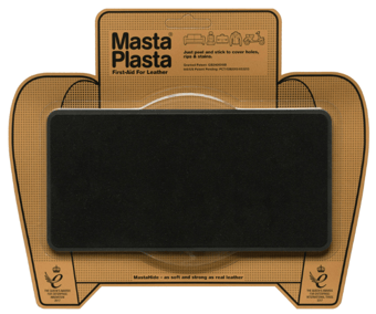 picture of MastaPlasta Suede Repair Patch Large Plain Black 20cm x 10cm - [MPL-BLACKSUEDE200X100]
