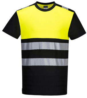 Picture of Portwest - PW3 Hi-Vis Black/Yellow T-Shirt - Polyester/Cotton - PW-PW311BKY - (PS)