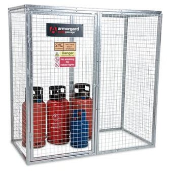 picture of Armorgard Gorilla Gas Bottle Cage GGC8 - External Dimensions 1812mm x 1266mm x 1831mm - Weight 108KG - Galvanised Steel [AG-GGC8]