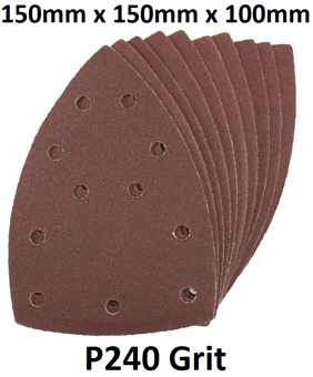 picture of Amtech 10pc Hook and Loop Delta Sanding Sheets - P240 Grit - [DK-V4037]
