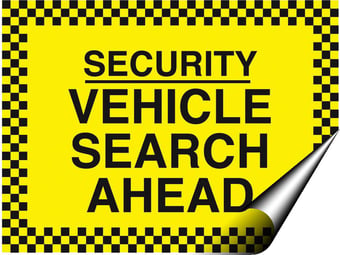 picture of Security Vehicle Search Ahead Sign - 400 x 300Hmm - Self Adhesive Vinyl - [AS-SEC6-SAV]