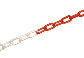 Picture of JSP - Red/White 6MM Thick Chain - 25m Long - For Post and Chain System - [JS-HDC000-265-400]