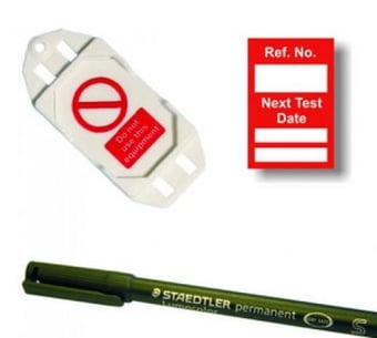 picture of Next Test Mini Tag Insert Kit – Red (20 AssetTag holders, 40 inserts, 1 pen) – [SCXO-CI-TG60RK]