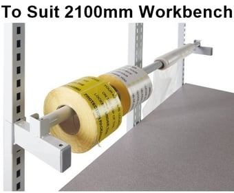 picture of QMP Above Bench Roll Holder to Suit 2100mm Workbench - Light Grey - [QM-BGPAR21AXXXX]