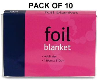 picture of Emergency Foil Blanket - Adult Size - 130cm x 210cm - Pack of 10 - [RL-760]