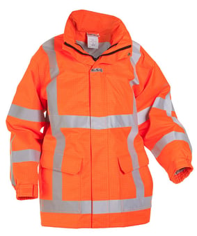 picture of Hydrowear Markelo Multi Sns Fire Retardant Hi-vis Waterproof Parka Jacket - Orange - BE-HYD073000OR