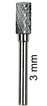 picture of Abracs Carbide Burr Cylindrical No End Cut - A Shape - 3.0mm Spindle Diameter - [ABR-CBA031403DC]
