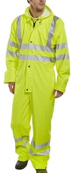 picture of Supertouch - Hi Vis Yellow Coverall - Size 3XL Leg 31"- [ST-38446-XXXL] - (DISC-W)