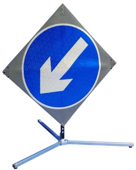 Picture of TriFlex Circular - "Keep Left" Sign - 750mm - Sign face with Standard Grade Reflectivity - [QZ-610L.750.TFX]