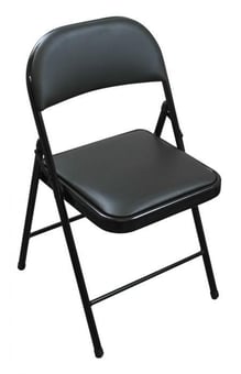 picture of Tekbox Folding Faux Leather Chair - Black - [TKB-LTHR-CHA-BLA-SINGLE]