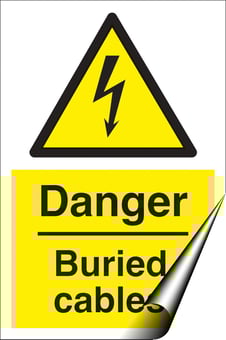 picture of Danger Buried Cables Sign - 200 x 300Hmm - Self Adhesive Vinyl - [AS-WA32-SAV]