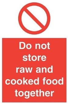 picture of Raw and Cooked Food Sign - 200 x 300Hmm - Self Adhesive Vinyl - [AS-HY15-SAV]