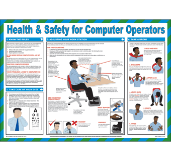 Picture of Health And Safety For Computer Operators Poster - 590 x 420Hmm - [SA-A581] - (NICE)