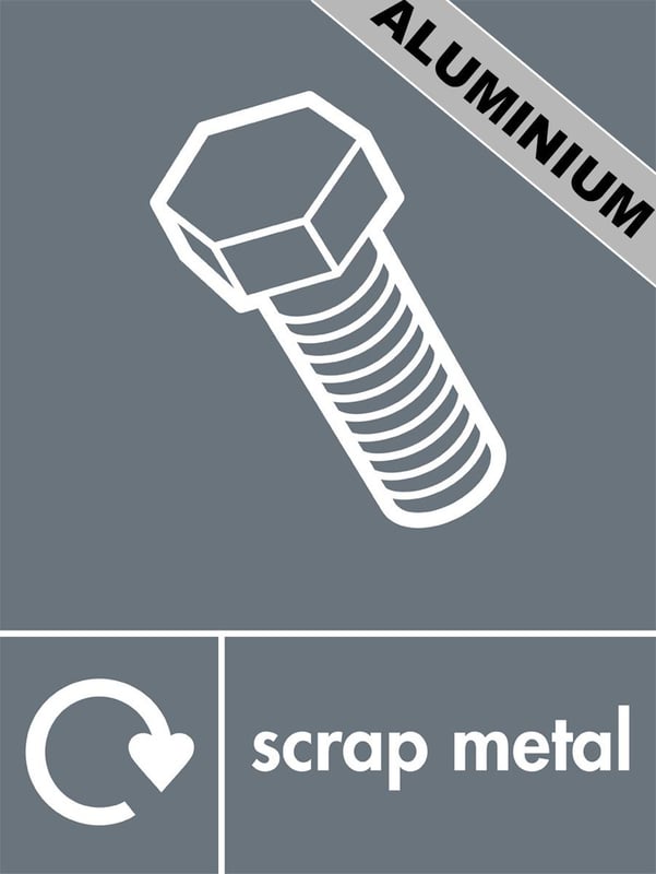 picture of Recycling Signs - Scrap Metal - 300 X 400Hmm - Aluminium - [AS-WR33-ALU]